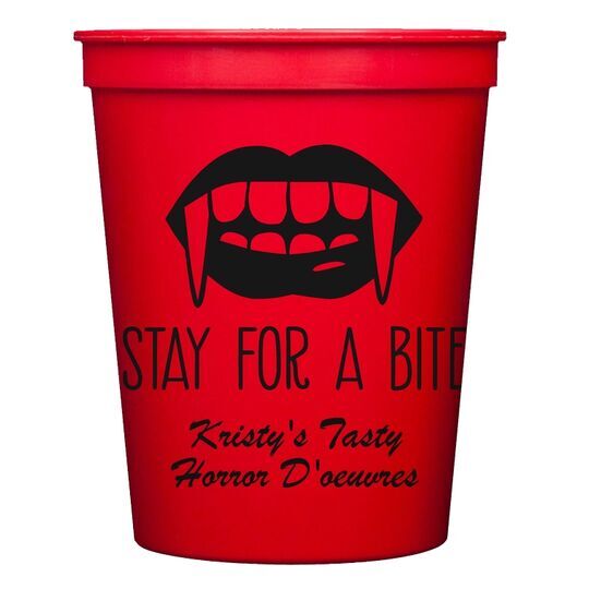 Stay For A Bite Stadium Cups